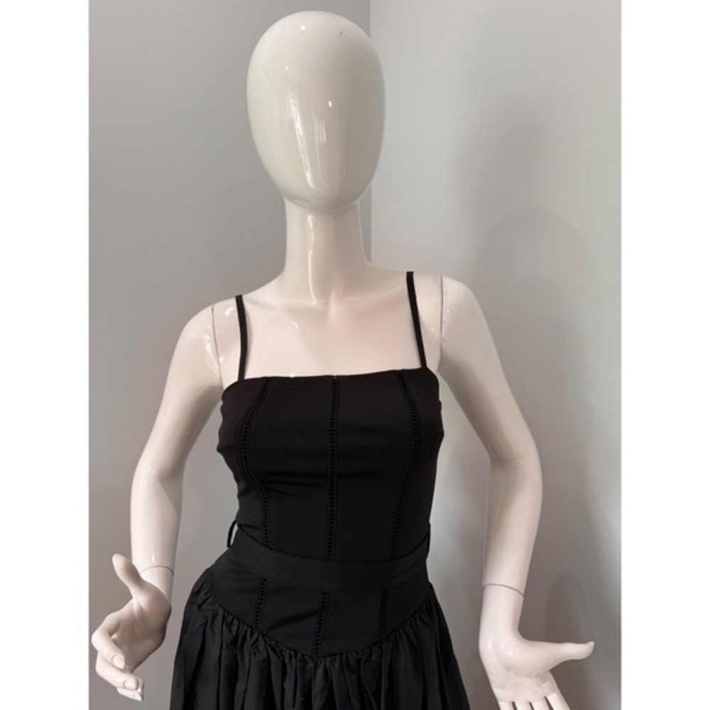 Commense Black Midi Dress Sleeveless Fit and Flare Party Cocktail Dress S - Picture 4 of 7